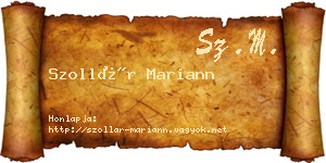Szollár Mariann névjegykártya