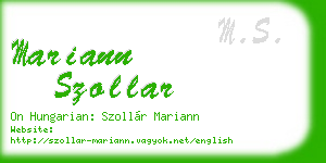 mariann szollar business card